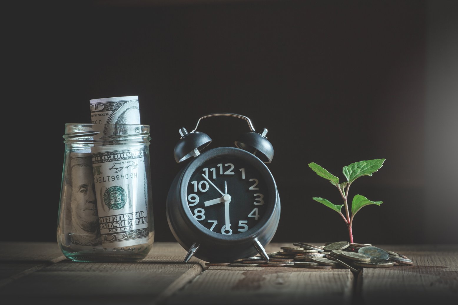 Money with Time and Plant Growing